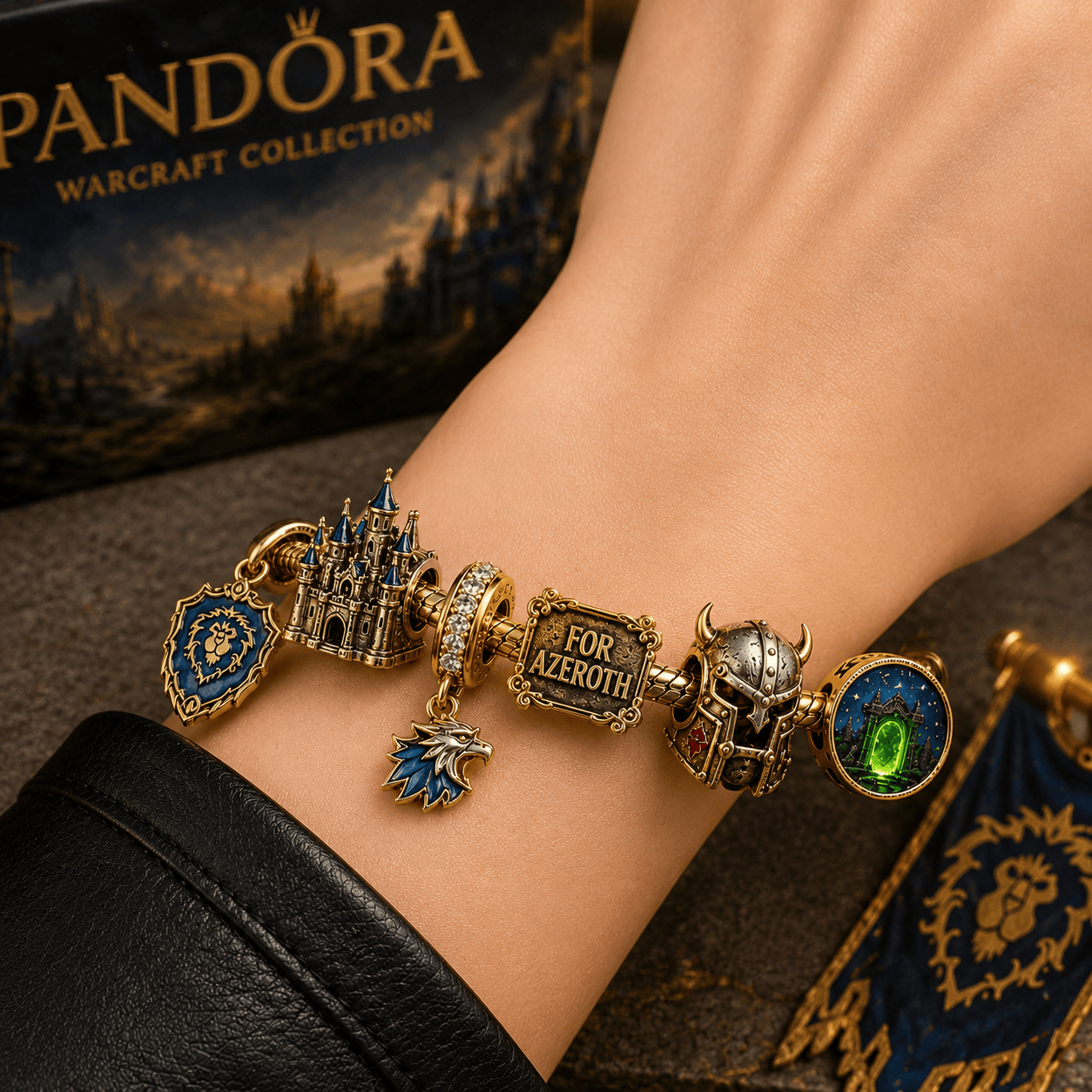 WWC Gold Charm Bracelet Set PTT