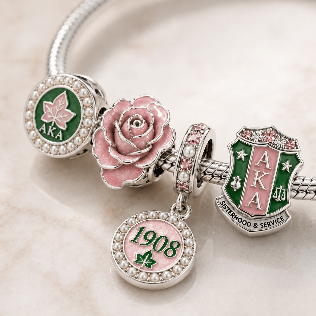 AKA Silver Charm Bracelet Set BMD