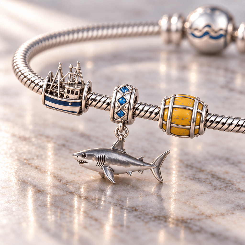 JAWS Silver Charm Bracelet Set HQH