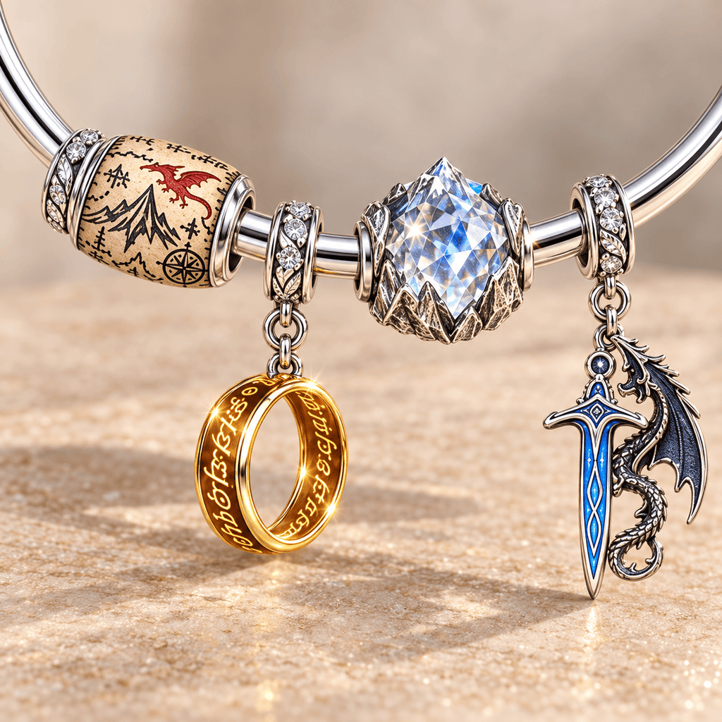 THBT Silver Charm Bracelet Set TMH