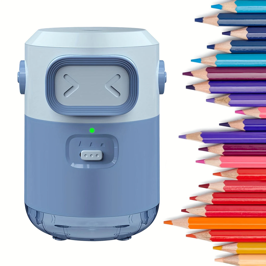 1pc Automatic Electric Pencil Sharpener with Auto Stop Anti-Core Breakage System Sharpener Office Operation OneTouch Sharpening